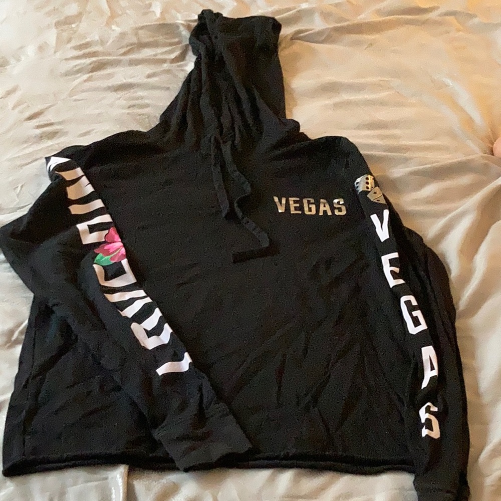 Vegas.Victoria secret pink long sleeve with a hood.